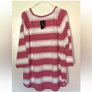 New Jeanne Pierre Women Plus Size 2X Top Quarter Sleeve Stripe Summer Sweater